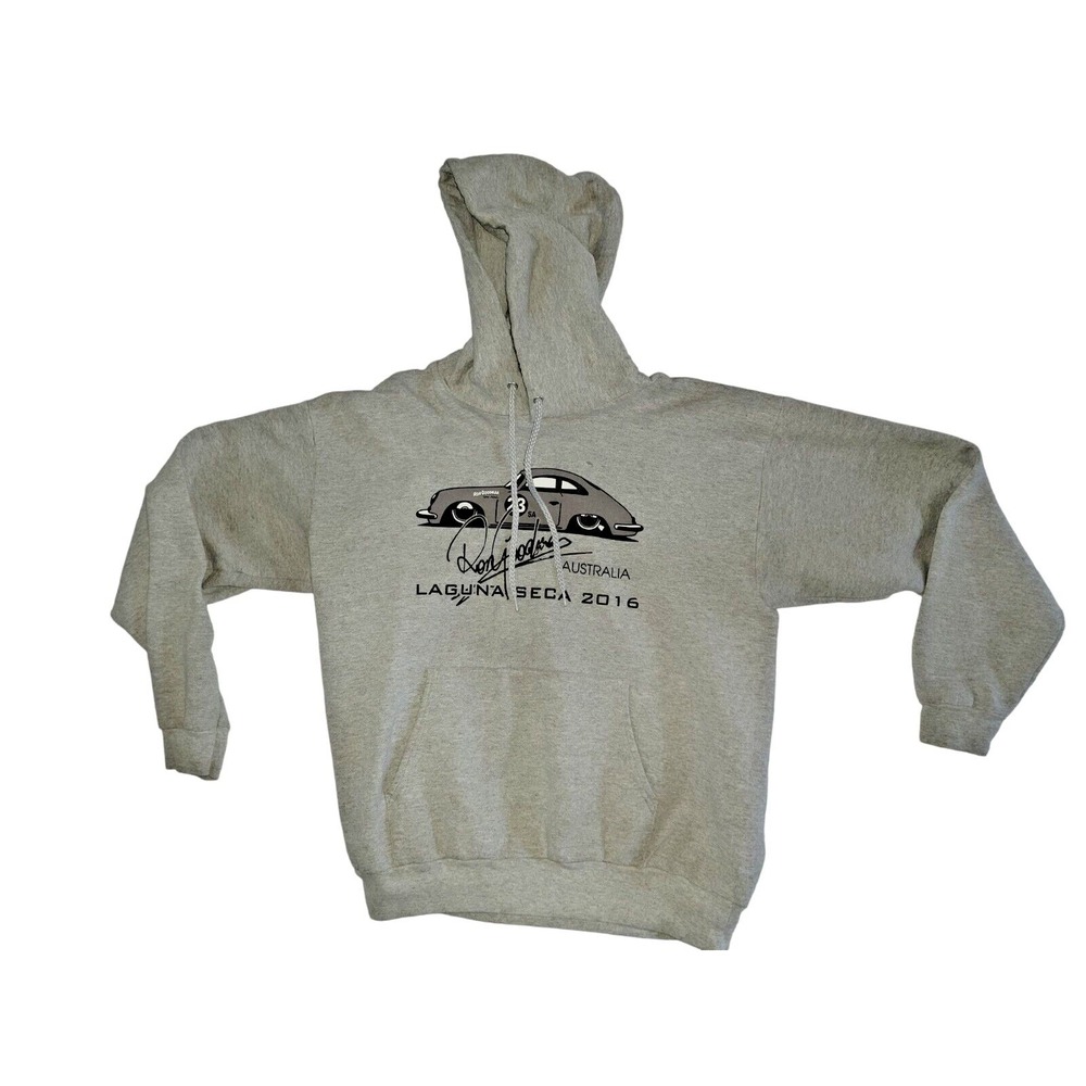 Ron Goodman Australia Laguna Seca 2016 Porsche Gray Hoodie Sweat Shirt Sz Large